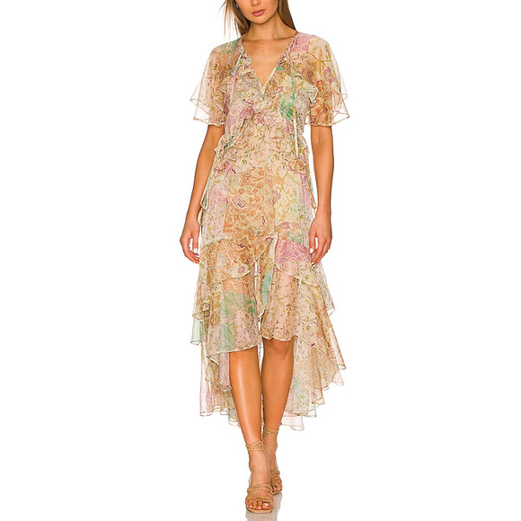 Misa Los Angeles 'Alana' Brown Chiffon Dress Size S - Picture 1 of 5